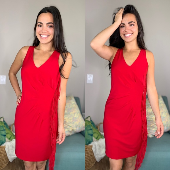 Boston Proper Dresses & Skirts - Boston Proper Red Fringe Dress